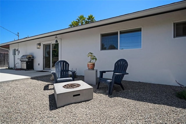 450 Pecan St, Arroyo Grande, CA 93420 - view of patio featuring an outdoor fire pit and grilling area