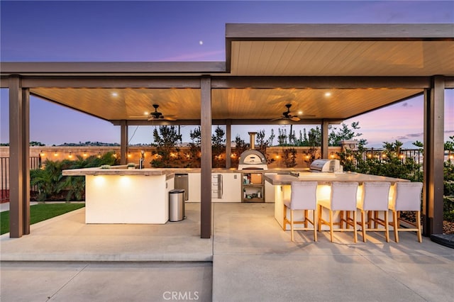 16671 Zest Ct, Riverside, CA 92503 - view of patio / terrace with a gazebo, a ceiling fan, and area for grilling
