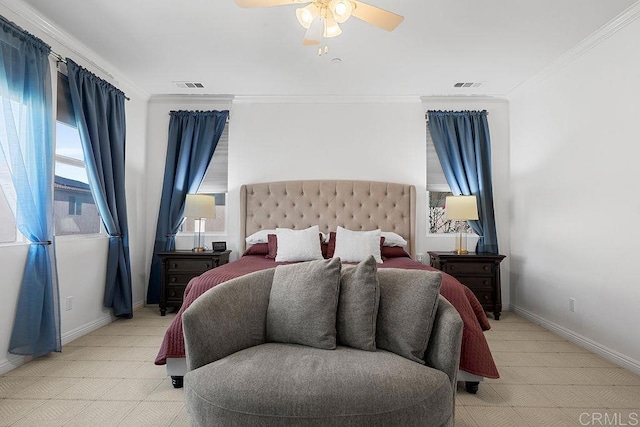 1837 Ashley Ave, Chula Vista, CA 91913 - bedroom with ornamental molding and a ceiling fan
