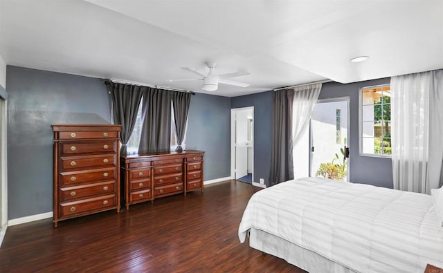 2045 W Clover Ave, Anaheim, CA 92801 - bedroom with access to outside, wood finished floors, and ceiling fan