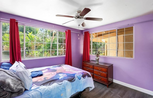 2045 W Clover Ave, Anaheim, CA 92801 - bedroom with wood finished floors and a ceiling fan