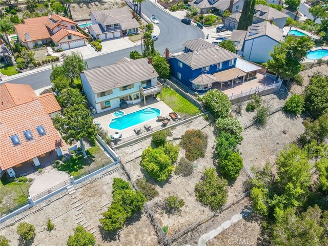 22074 Cedardale Dr, Diamond Bar, CA 91765 - aerial view of residential area with a pool area