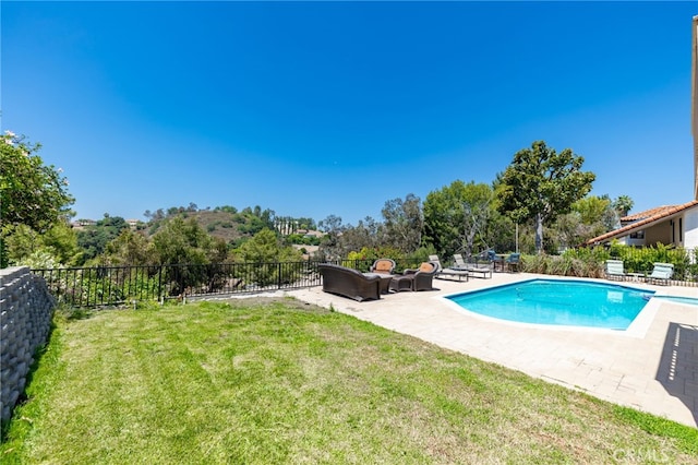 22074 Cedardale Dr, Diamond Bar, CA 91765 - view of swimming pool with a patio and an outdoor living space