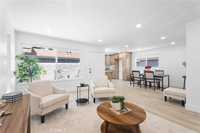 9554 Bickley Dr Unit 8, Huntington Beach, CA 92646 - living area featuring recessed lighting, light wood-style flooring, and plenty of natural light