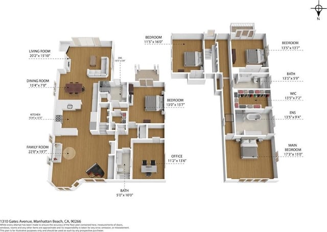 1310 Gates Ave, Manhattan Beach, CA 90266 - view of home floor plan