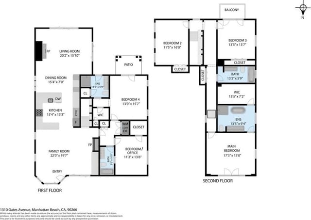 1310 Gates Ave, Manhattan Beach, CA 90266 - view of floor plan / room layout