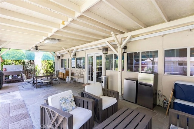 6843 Penfield Ave, Winnetka, CA 91306 - view of patio with french doors, outdoor dining area, and an outdoor living space
