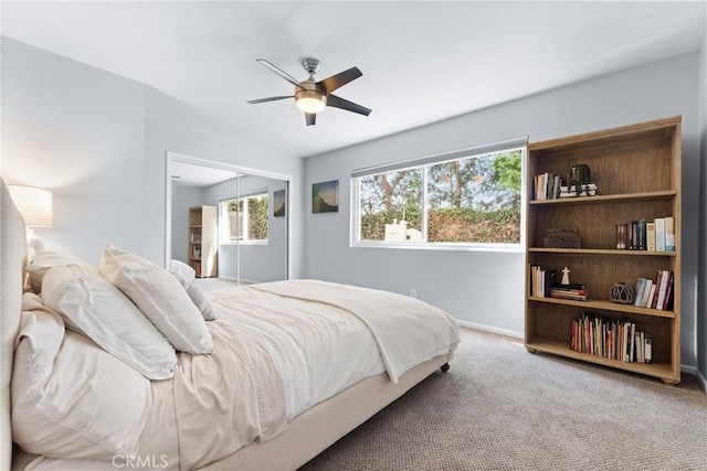 1780 N Mockingbird Pl, Orange, CA 92867 - carpeted bedroom with multiple windows, a closet, and ceiling fan