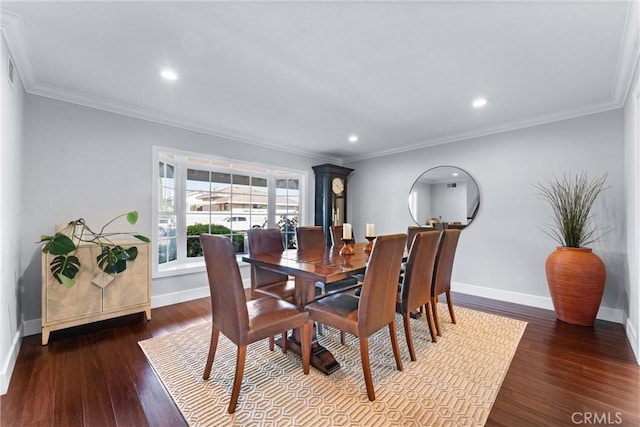 1780 N Mockingbird Pl, Orange, CA 92867 - dining room with wood finished floors, crown molding, and recessed lighting