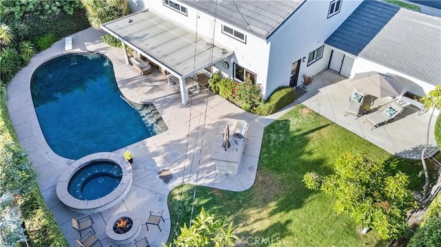 1780 N Mockingbird Pl, Orange, CA 92867 - aerial view of property and surrounding area with a pool