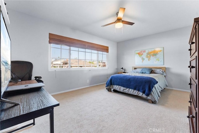 1780 N Mockingbird Pl, Orange, CA 92867 - bedroom with carpet floors, a desk, and a ceiling fan