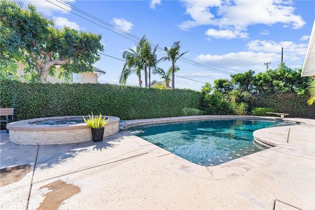1780 N Mockingbird Pl, Orange, CA 92867 - view of pool with an in-ground hot tub, a patio area, and a fenced backyard