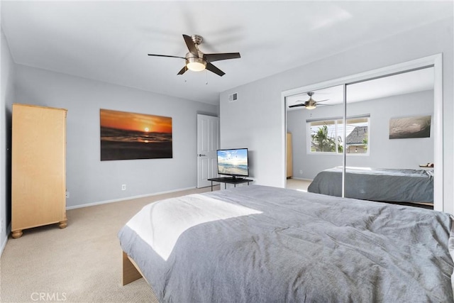 1780 N Mockingbird Pl, Orange, CA 92867 - carpeted bedroom with a ceiling fan and a closet
