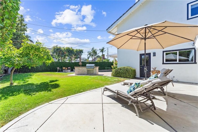 1780 N Mockingbird Pl, Orange, CA 92867 - view of patio / terrace featuring an outdoor kitchen