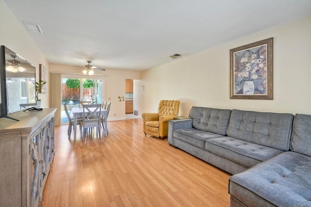 826 Laurelwood Ct, San Marcos, CA 92069 - living area with light wood-type flooring and a ceiling fan