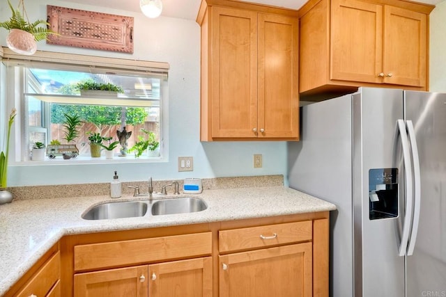 826 Laurelwood Ct, San Marcos, CA 92069 - kitchen featuring stainless steel fridge and light stone countertops