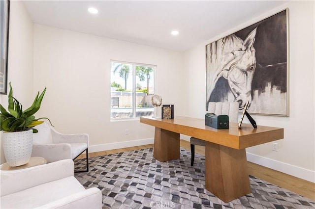 20611 Devonshire St, Chatsworth, CA 91311 - office area featuring recessed lighting and wood finished floors