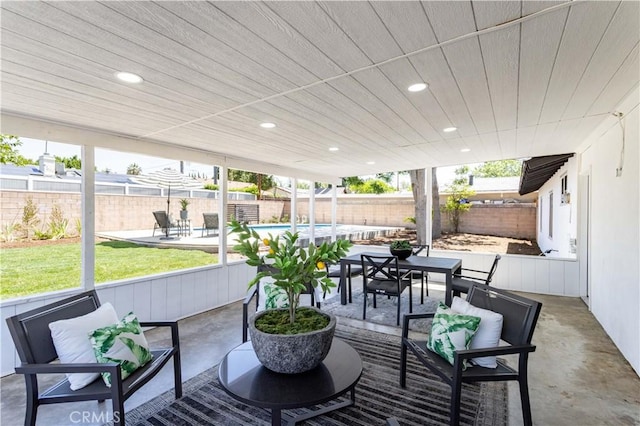 20611 Devonshire St, Chatsworth, CA 91311 - sunroom featuring outdoor dining area and an outdoor living space