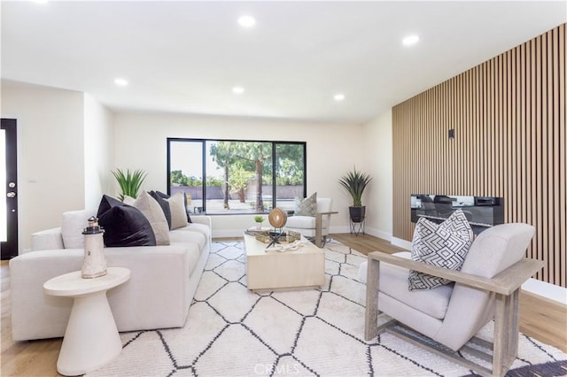 20611 Devonshire St, Chatsworth, CA 91311 - living room featuring recessed lighting and light wood-style floors
