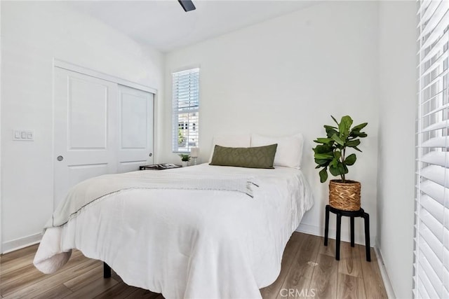 10 Wisteria St, Rancho Mission Viejo, CA 92694 - bedroom with wood finished floors, a closet, and ceiling fan