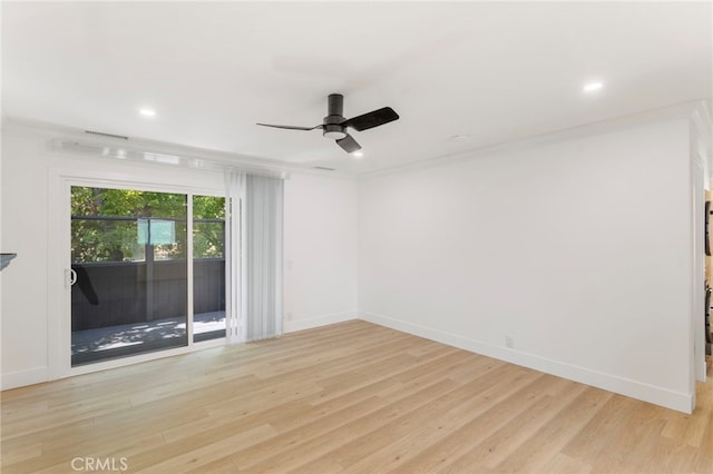 72 Eagle Unit 38, Irvine, CA 92604 - spare room featuring wood finished floors, a ceiling fan, recessed lighting, and ornamental molding