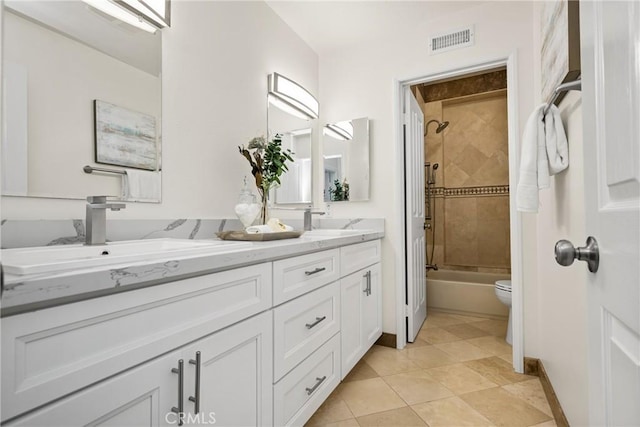 17 Marseille Way, Lake Forest, CA 92610 - full bath featuring double vanity, shower / washtub combination, and tile patterned floors
