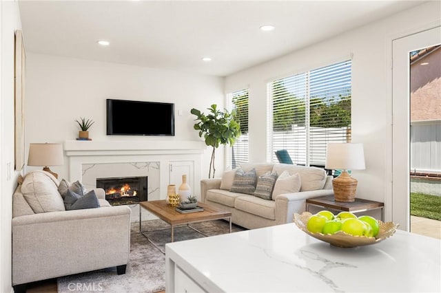 17 Marseille Way, Lake Forest, CA 92610 - living area with a fireplace and recessed lighting