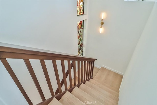 1369 Paseo Redondo, Burbank, CA 91501 - stairway with baseboards and wood finished floors