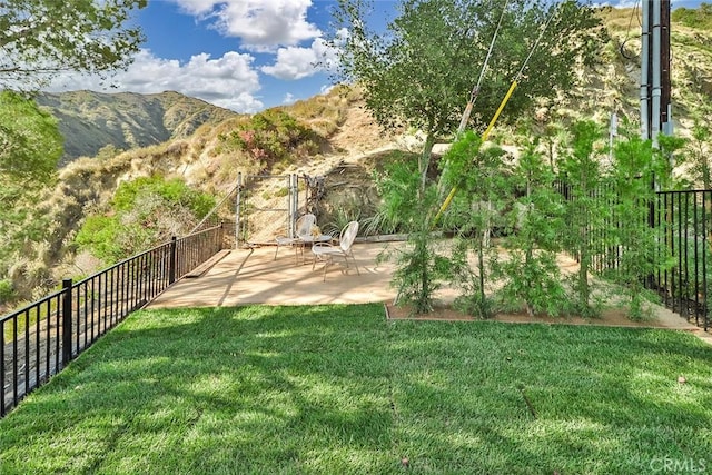 1369 Paseo Redondo, Burbank, CA 91501 - fenced backyard featuring a patio area and a mountain view