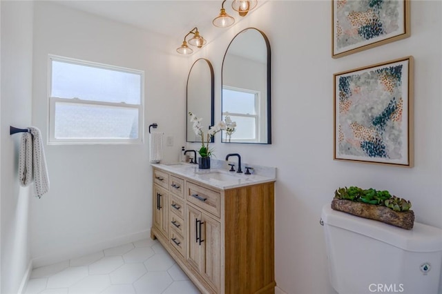 200 N Alberta Pl, Fullerton, CA 92833 - bathroom with plenty of natural light, double vanity, and tile patterned floors