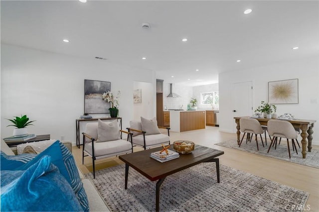 200 N Alberta Pl, Fullerton, CA 92833 - living room featuring recessed lighting and light wood-type flooring