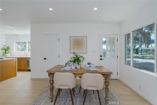 200 N Alberta Pl, Fullerton, CA 92833 - dining space featuring plenty of natural light, light wood-style flooring, and recessed lighting
