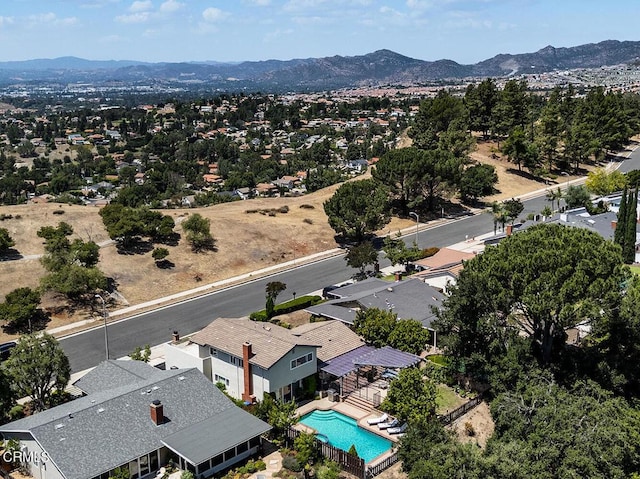 18845 Braemore Rd, Porter Ranch, CA 91326 - aerial view of mountains and a pool area