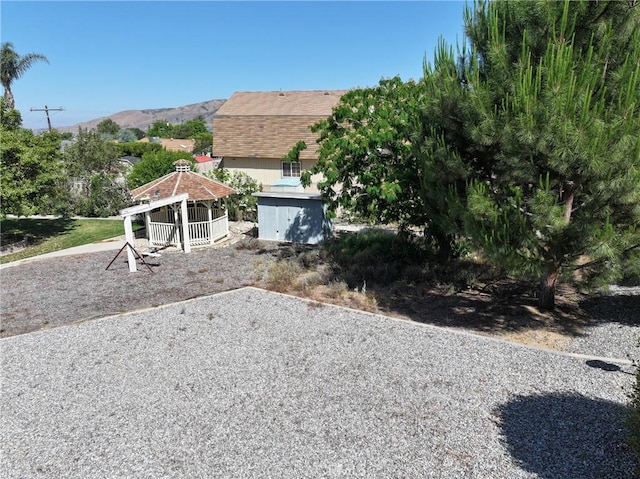 35632 Avocado St, Yucaipa, CA 92399 - view of yard with a gazebo and a mountain view