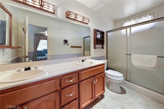 35632 Avocado St, Yucaipa, CA 92399 - bathroom with double vanity and a stall shower