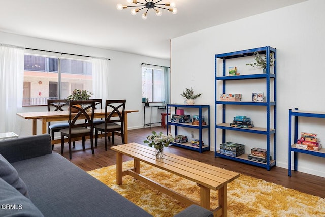 377 W California Ave, Glendale, CA 91203 - living room featuring a chandelier and wood finished floors