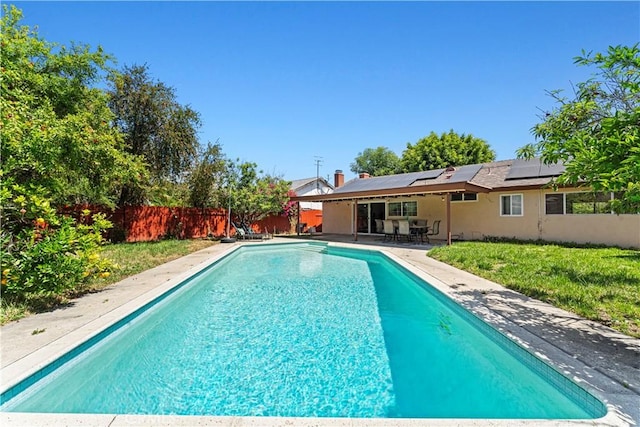 1626 Birchfield Dr, Tustin, CA 92780 - view of swimming pool featuring a fenced backyard, a patio, and outdoor dining area