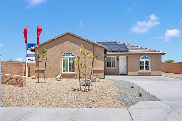 16112 Pablo Ct, Victorville, CA 92395 - ranch-style home with solar panels and stucco siding