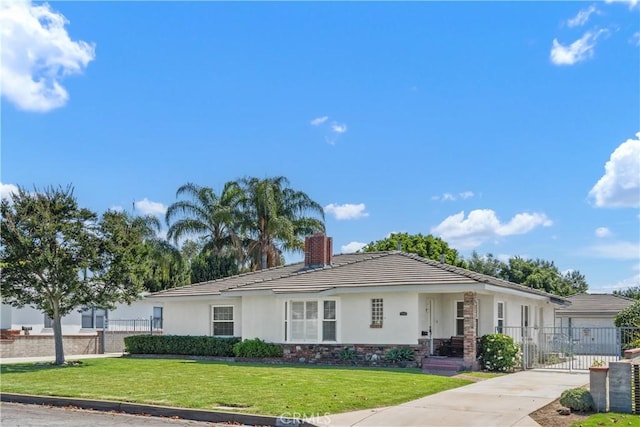 4840 Heleo Ave, Temple City, CA 91780 - ranch-style home featuring a chimney, stucco siding, and concrete driveway