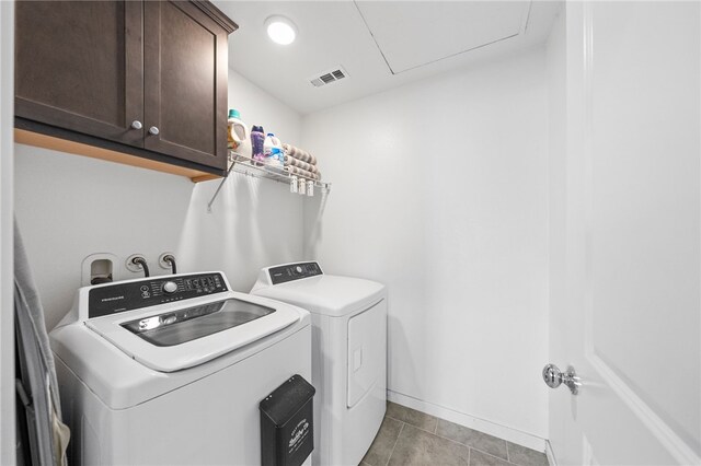 24212 Bay Laurel Ave, Murrieta, CA 92562 - laundry room featuring cabinet space, separate washer and dryer, and light tile patterned floors