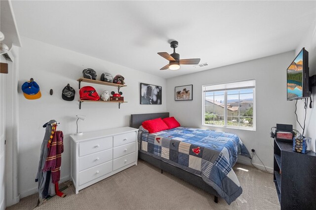 24212 Bay Laurel Ave, Murrieta, CA 92562 - bedroom with light colored carpet and ceiling fan