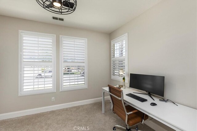 32669 Armoise Dr, Winchester, CA 92596 - office area with baseboards and carpet flooring