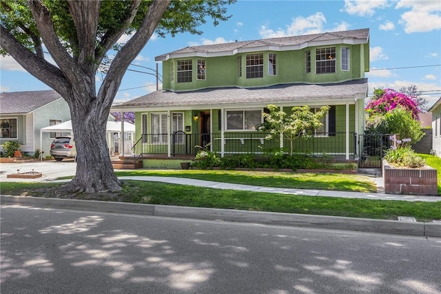 4159 Redline Dr, Lakewood, CA 90713 - view of front of house with covered porch and stucco siding