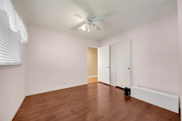 4159 Redline Dr, Lakewood, CA 90713 - spare room with a ceiling fan, wood finished floors, and crown molding