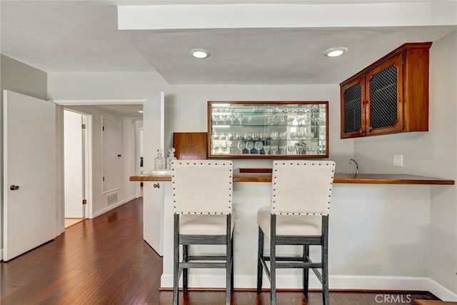 891 Palo Verde Ave, Long Beach, CA 90815 - indoor bar featuring dark wood-type flooring and recessed lighting