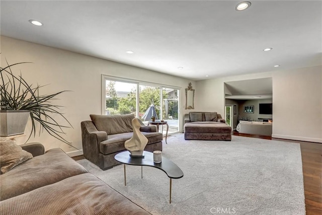 891 Palo Verde Ave, Long Beach, CA 90815 - living room featuring recessed lighting and wood finished floors