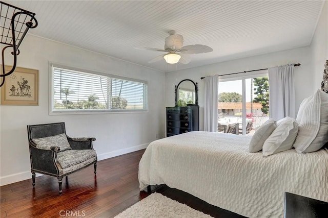 891 Palo Verde Ave, Long Beach, CA 90815 - bedroom with dark wood finished floors and a ceiling fan