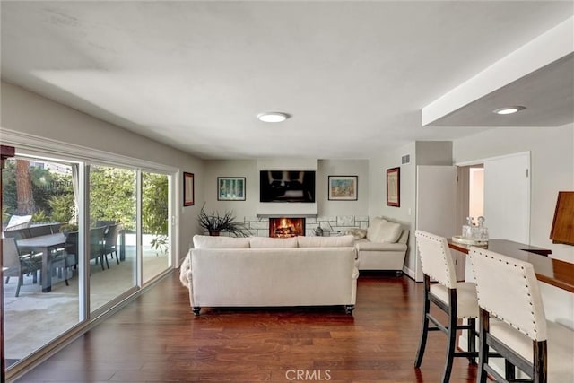 891 Palo Verde Ave, Long Beach, CA 90815 - living area with dark wood finished floors