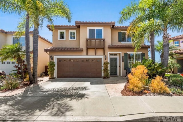 6407 Ruby, Carlsbad, CA 92011 - view of front of property with driveway, a tile roof, a garage, and stucco siding