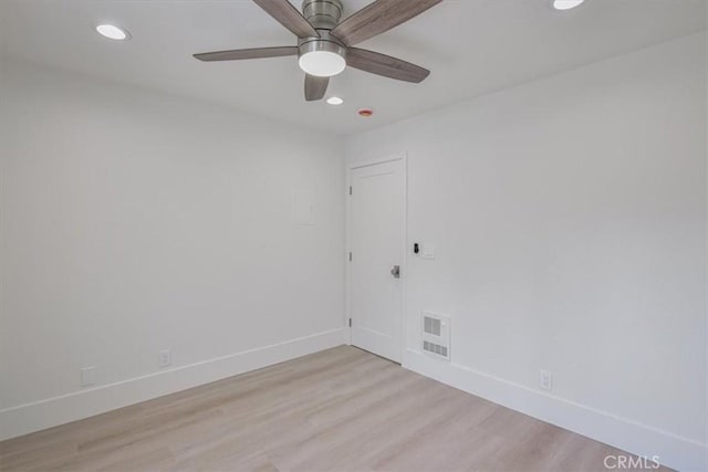 229 Springview, Irvine, CA 92620 - empty room featuring light wood finished floors, recessed lighting, and ceiling fan